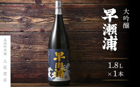 【お中元】 入手困難【早瀬浦】大吟醸 1800ml × 1本【日本酒 地酒 福井 美浜 早瀬 フルーティ 男酒 硬水 ミネラル 希少 ご褒美 家飲み 就職祝い 転職祝い ハレの日 敬老の日 プレゼント