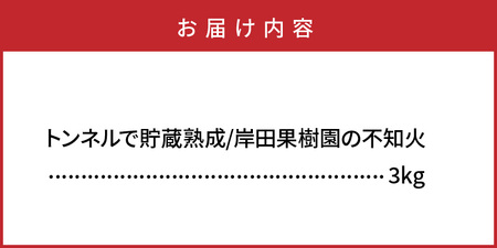 【先行予約】トンネルで貯蔵熟成/岸田果樹園の不知火 約3kg 令和8年2月下旬より出荷開始 _1439R