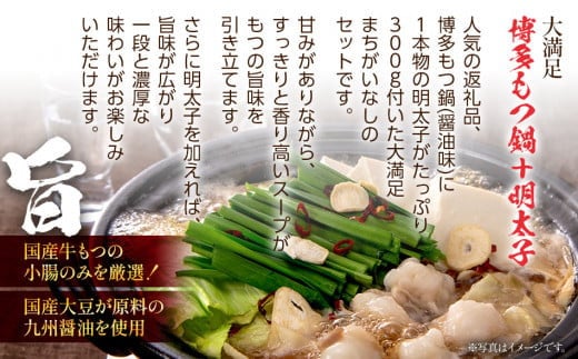 【ご家庭用】博多明太もつ鍋(醤油味)３人前　BV009
