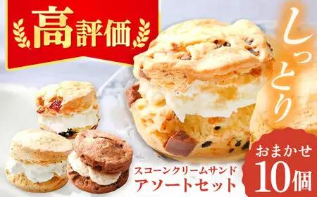  スコーンクリームサンド アソートセット 10P 多治見市/famfam スコーン 洋菓子 個包装 詰め合わせ 詰合せ おまかせ スイーツ デザート クリーム 焼き菓子 セット 朝食 おやつ ティータイム 手土産 冷凍 送料無料 母の日 父の日 プレゼント ギフト 贈答 贈り物 [TAK005]