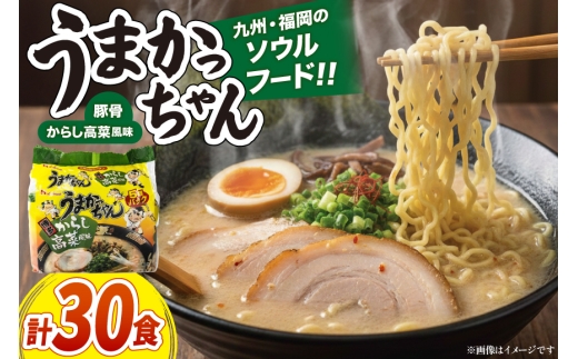 インスタントラーメン うまかっちゃん からし高菜風味 5食パック 6セット 計 30食 [地域商社ふるさぽ 福岡県 筑紫野市 21761454]  からし 高菜 ラーメン 博多ラーメン インスタント とんこつ 即席ラーメン 袋麺 まとめ買い ラーメン詰め合わせ