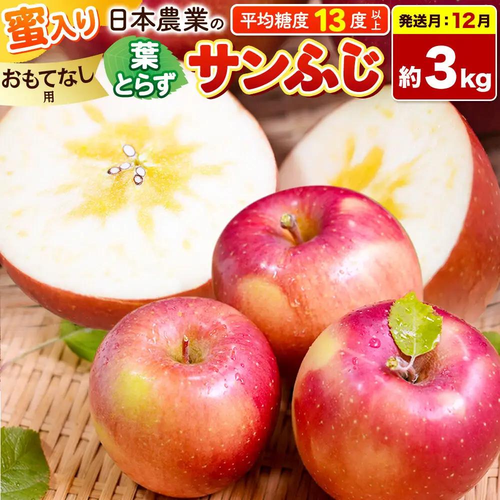 りんご 葉とらず サンふじ おもてなし用 約3kg【12月発送】りんご