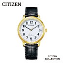 【ふるさと納税】【CITIZEN】 シチズンコレクション BJ6543-10A 腕時計 光発電 エコ・ドライブ 防水 カーフ革 クリスタルガラス メーカー保証 メンズ レディース 新潟県 妙高市