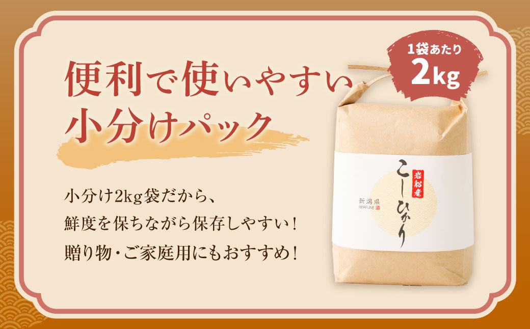 【新米受付・令和8年産米】新潟県村上市　岩船産コシヒカリ6kg（2kg×３袋）　1103001N