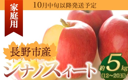 
            長野市産 シナノスイート（家庭用）5kg【2026年10月中旬以降発送予定】（矢島農園） J0524
          