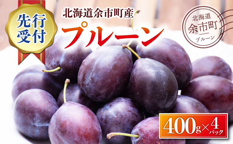 【2025年9月上旬以降発送分先行予約】プルーン 400g×4パック 甘くてジューシー 余市産 生プルーン 国産 スムージー ジャム 冷蔵 小分け パック フルーツ 果物 季節限定_Y010-0443
