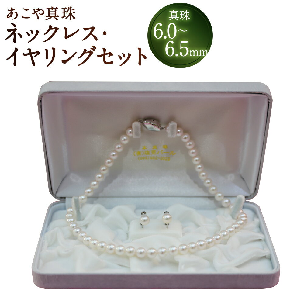 【ふるさと納税】【20-19】あこや真珠ネックレス・イヤリング（ピアス）セット 真珠：6.0～6.5mm クラスプ：SVプッシュタイプ イヤリング金具：SVネジバネ シルバー アクセサリー ファッション レディース 女性 アコヤ真珠 冠婚葬祭 お洒落 オシャレ 長崎県産 国産 送料無料