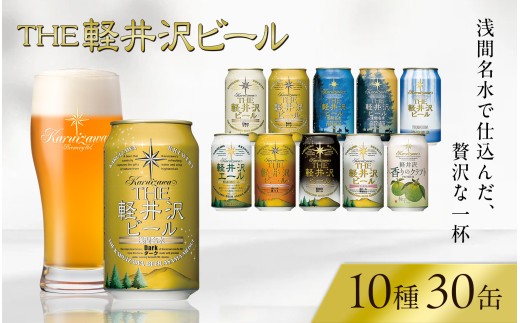 ビール クラフトビール THE軽井沢ビール 10種 30本 詰め合わせ セット【スピード発送】 | 軽井沢ブルワリー  地ビール 缶ビール  350ml 飲み比べ エールビール 黒ビール 白ビール ピルスナー デュンケル ヴァイス・ヴァイツェン アルト シュヴァルツビア おすすめ 人気 父の日 母の日 お中元 お歳暮 ギフト 贈り物 贈答 アウトドア キャンプ BBQ 長野県 佐久市 ふるさと納税