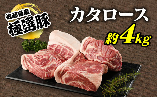 【2024年10月発送】【発送時期が選べる！】佐藤畜産の極選豚　カタロース約4kgセット※離島への配送不可