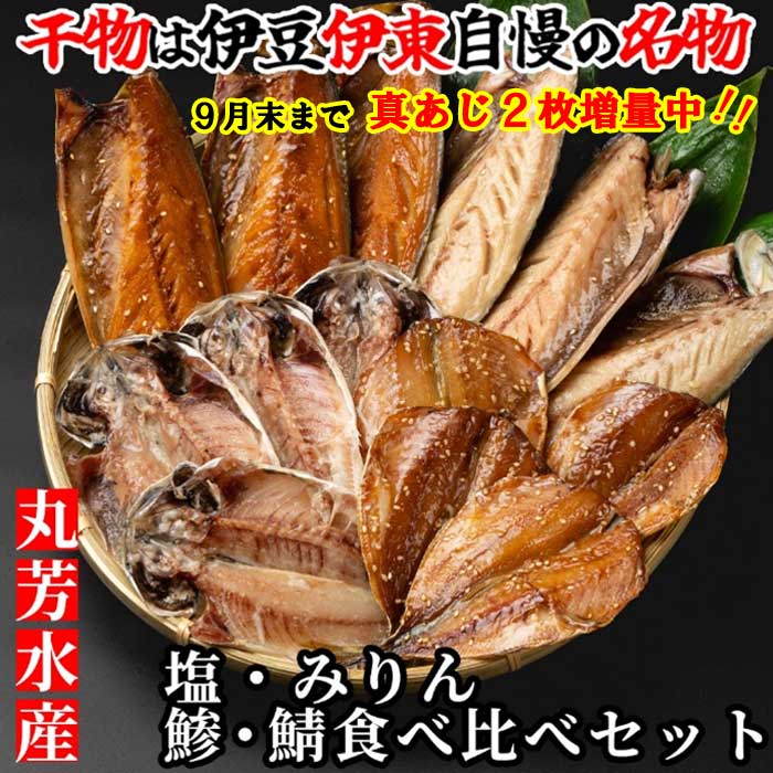 【ふるさと納税】伊東 丸芳のおすすめ おかずの定番 無添加・無着色 あじ・サバひものセット 蒼 9月末まで真あじ2枚増量中