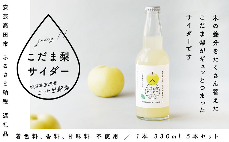 
            [№5895-0498]【個数限定】こだま梨サイダー 330ml×5本
          