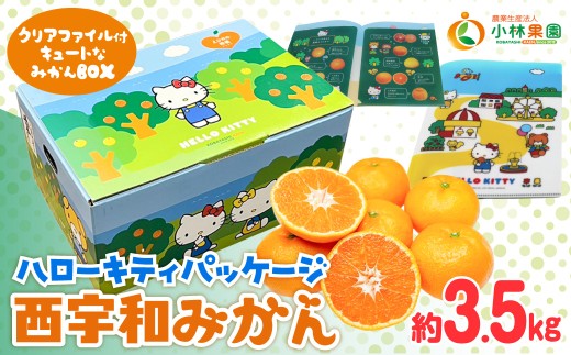 【先行受付】厳選　甘ーい小玉!西宇和みかん(ハローキティパッケージ)約3.5kg入【C24-7】 YWTAD004