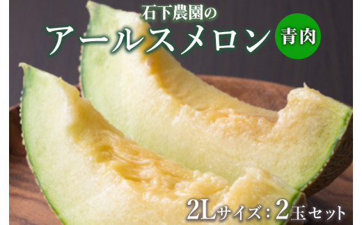 〈先行予約受付〉石下農園のアールスメロン〈青肉〉 2Lサイズ 2玉セット ｜ 果物 フルーツ メロン 国産 アールスメロン ギフト 贈答※着日指定不可※離島への配送不可※2025年9月下旬～11月上旬頃に順次発送予定
