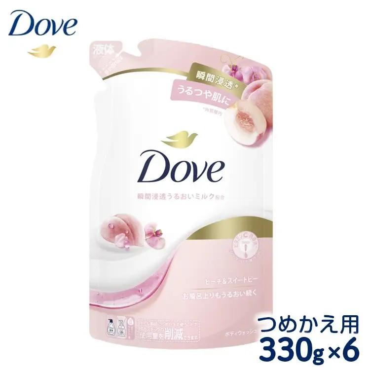 ダヴ ボディウォッシュ ピーチ＆スイートピー つめかえ用 330g×6 ◇ 石鹸・ボディーソープ せっけん