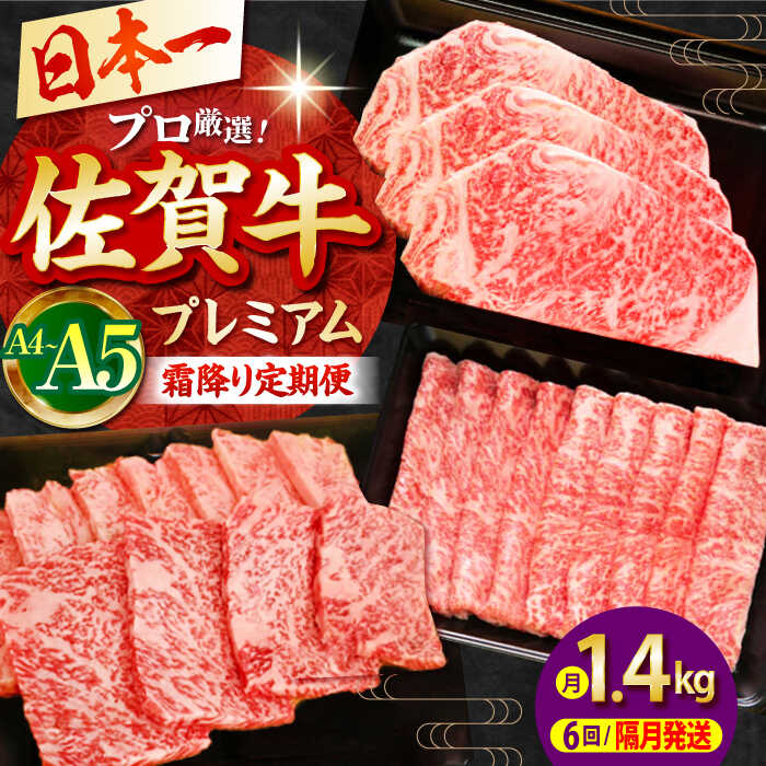 【ふるさと納税】【全6回定期便】【隔月発送】佐賀牛 プレミアム霜降り定期便【田中畜産牛肉店】 [HBH119]