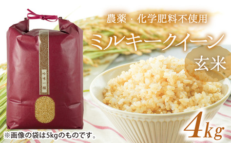 H-24 【農薬・化学肥料不使用】 前年度産 ミルキークイーン 玄米 4kg