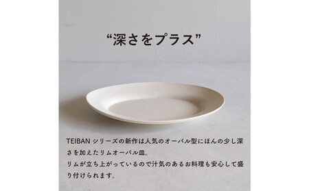 【信楽焼・明山】リムオーバル皿 L(生成り)s18-di19-A7