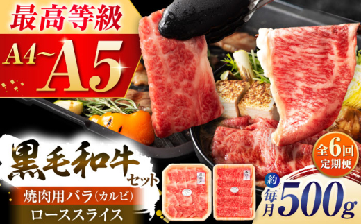 【全6回定期便】くまもと黒毛和牛「藤彩牛」2種の食べ比べ計500g 3900 / 牛肉 焼肉 藤彩牛 黒毛和牛 焼肉用 ブランド牛 特産品 熊本県 菊陽町【株式会社フジチク】 [BHAD037]