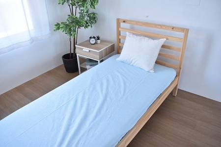 ジャガード織り フラットシーツ 同色２枚組み_ブルー【G0387】