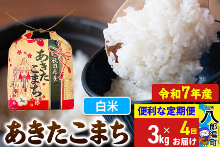 《定期便4ヶ月》 あきたこまち 3kg×1袋【白米】令和7年産 秋田県産 こまちライン