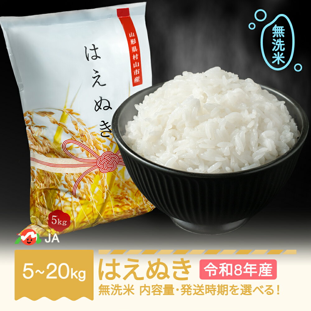 【ふるさと納税】【先行予約】新米 米 5kg 10kg 15kg 20kg はえぬき 無洗米 令和8年産 2026年産 山形県村山市産