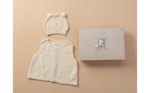 ニットベスト＆ぼうし　ギフトボックス付き TAK115