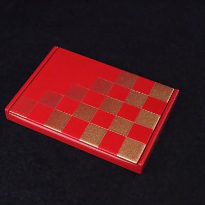 ふるさと納税 越谷市 K.TURA 市松模様 木製名刺ケース 赤 ギフトBOX入り |  | 02