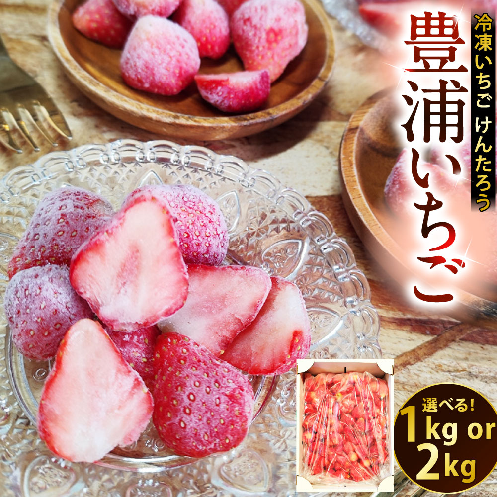【ふるさと納税】 豊浦いちご 冷凍いちご 1kg けんたろう いちご イチゴ 苺 フルーツ くだもの 果物 果実 デザート 化学農薬不使用 ジャム スムージー ジェラート 冷凍 北海道産 国産 北海道 豊浦町 送料無料