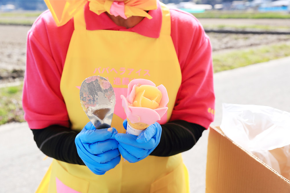 ババヘラ・バラ盛り(3個)メロンバラ盛り(3個)セット【進藤冷菓】 ご当地アイス