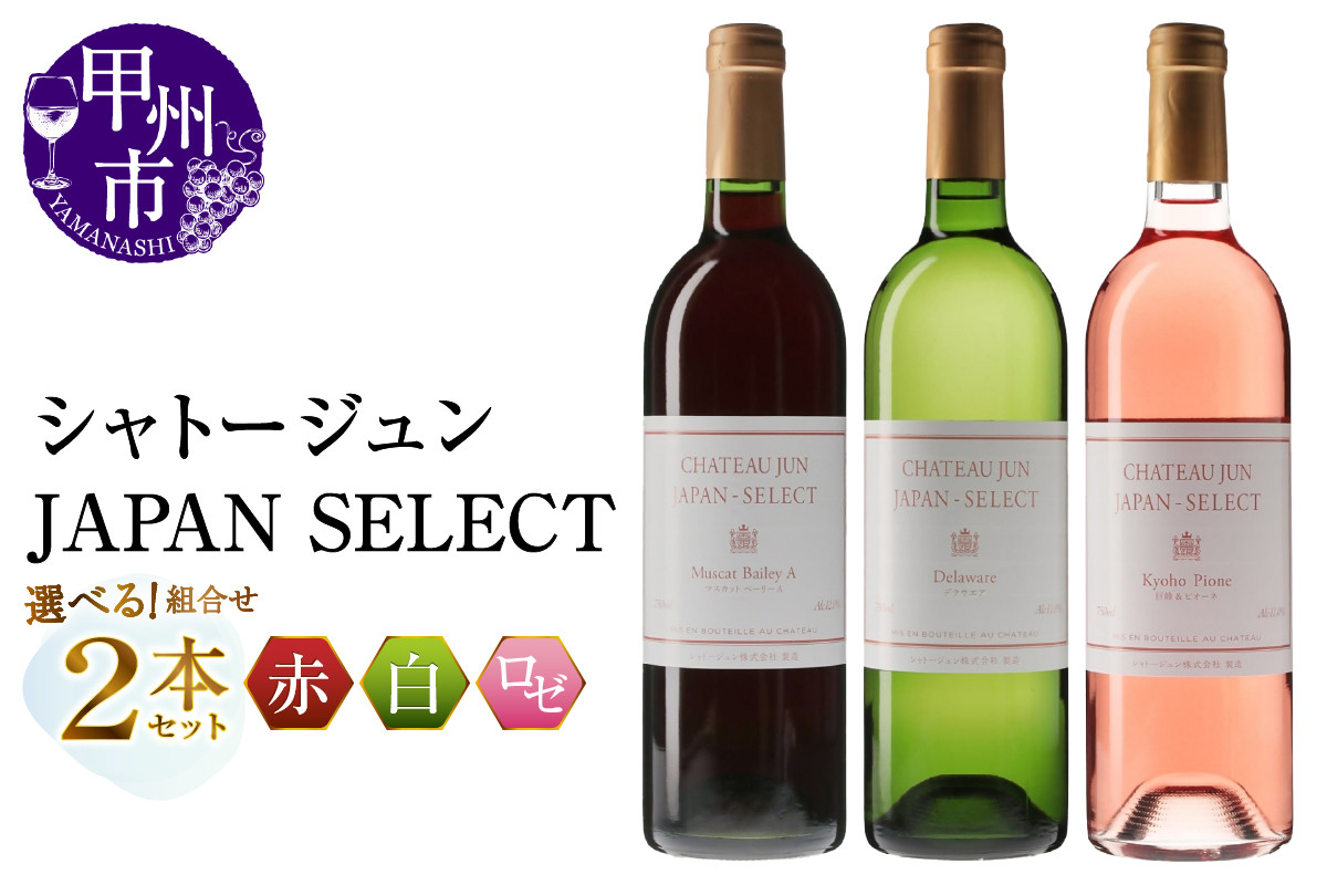 
            シャトージュン【JAPAN SELECT】（マスカットベーリーA/デラウェア/巨峰＆ピオーネ） 2本セット （MG）
          