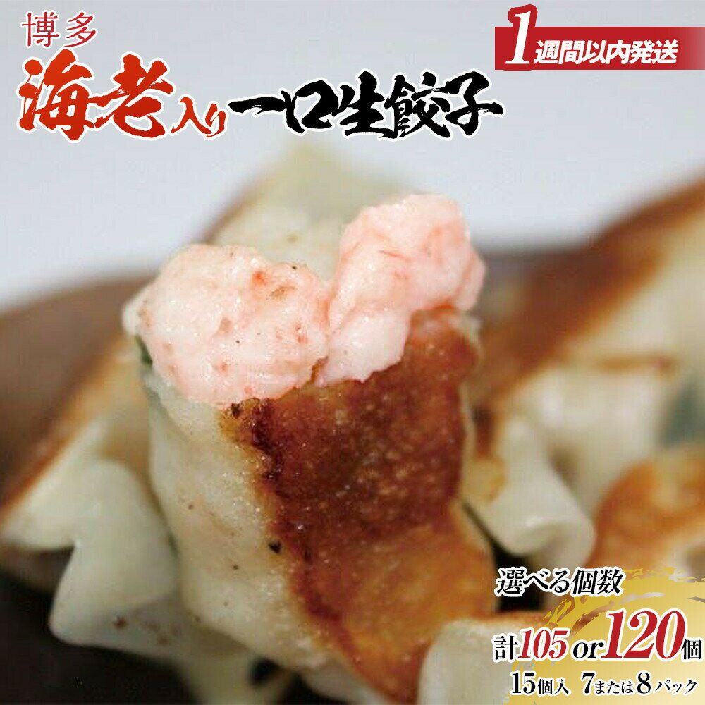 【ふるさと納税】【1週間以内に発送！】【選べる数量】博多エビ入り一口生餃子 小分け便利 創業40年以上福岡老舗会社製造 | エビ餃子 冷凍餃子 海老餃子 博多一口餃子 ふるさと納税餃子 ぎょうざ ギョーザ 小分け 惣菜 冷凍食品 楽天ふるさと 納税 お取り寄せ 福岡市