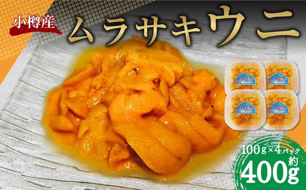 
小樽産 ムラサキウニ 塩水生ウニ 100g×4パック 合計約400g
