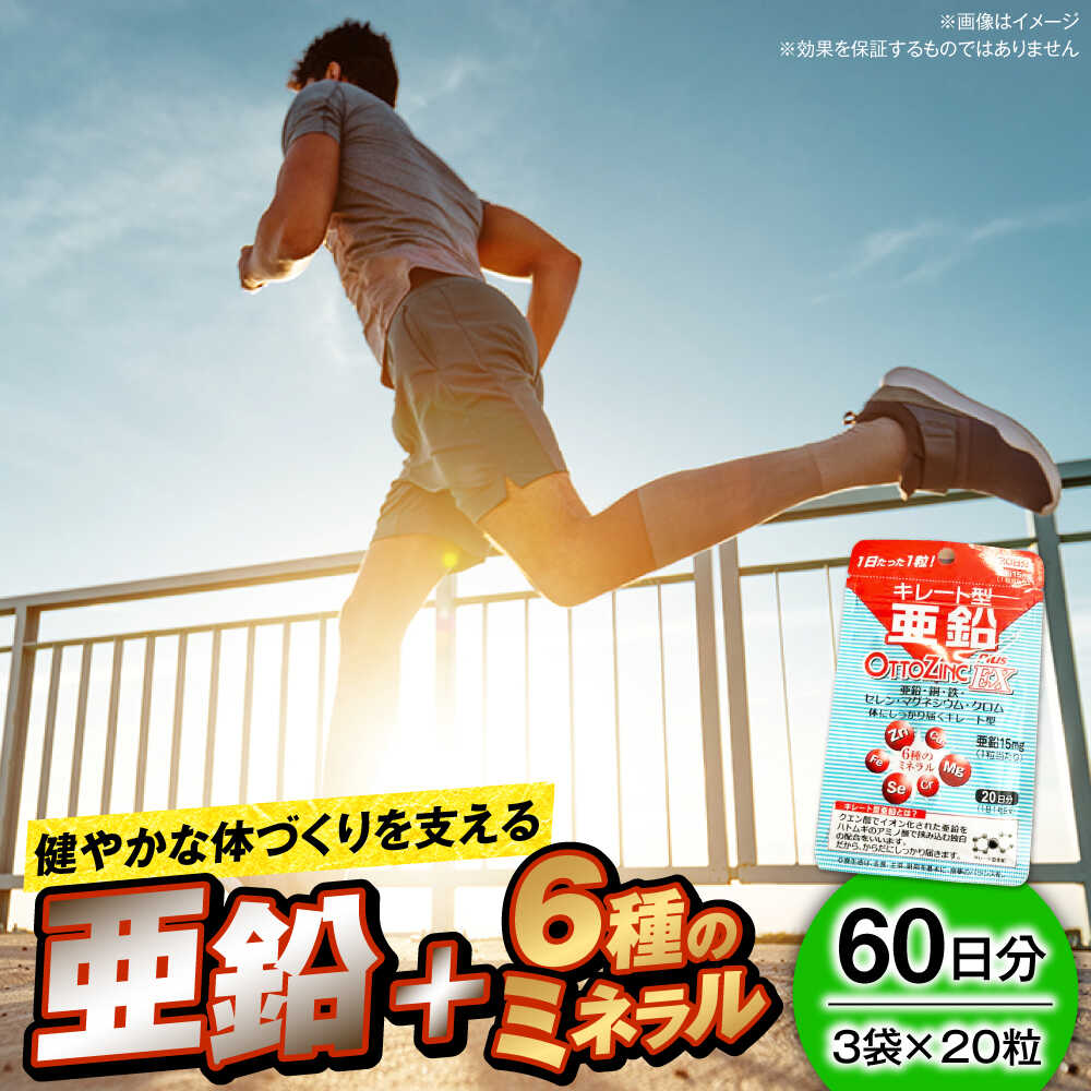 【ふるさと納税】サプリ 亜鉛 オットジンクプラスEX 20粒 3袋セット / サプリメント サプリ 栄養補給 ミネラル 健康 活力 プレミアム さぷり ヘルス ヘルスケア 小分け 簡単 滋養強壮 携帯用 国内製造 粒 まとめ買い / 大阪府藤井寺市/(株)アスナロ化工研究所[BLAX003]