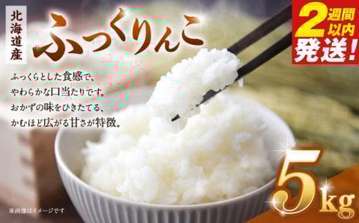 令和６年産　北海道産ふっくりんこ５kg【国産 白米 精米 お米 単一原料米 厳選 マイスター 生活応援 ふっくりんこ おすすめ 北海道 美唄市 美唄】