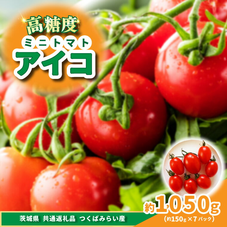 【ふるさと納税】高糖度ミニトマト　アイコ　約150g×7pc　県内共通返礼品つくばみらい市産【配送不可地域：離島・沖縄県】 (BR173)