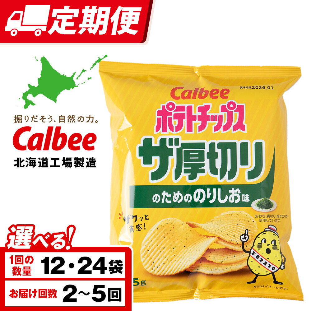 【ふるさと納税】【選べる定期便】ザ厚切りのための のりしお味 選べる12〜24袋 1箱12袋入 カルビー ポテトチップス 《千歳工場製造》スナック お菓子 北海道 千歳 ポテチ ポテトチップス 北海道ふるさと納税 千歳市 ふるさと納税 ギフト ふるさと納税