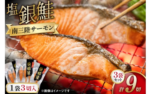鮭 切り身 塩銀鮭パック 3切 ×3袋 計9切 [たみこの海パック 宮城県 南三陸町 m304amh560065] サーモン 銀鮭 塩銀鮭 シャケ 切身 さけ サケ 国産 小分け 個包装 冷凍