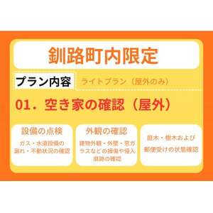 【釧路町内の空き家限定】空き家巡回サービス4回分・ライトプラン(屋外点検のみ)【1702740】