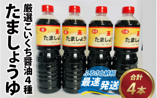 たましょうゆ 4本セット 【 醤油 加工品 調味料 おしょうゆ 甘口 】[A-087001]