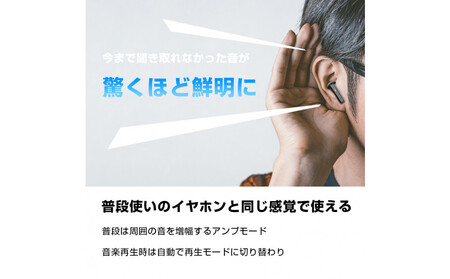 ワイヤレスイヤホン型集音器 ＜ブラック＞音を大きくする 5段階音量 音声拡聴器 Bluetooth 5.4 カナル型 遅延ゼロ TWSワイヤレスヘッドセット 2025年 新発売 ANC+ENC ノイズ