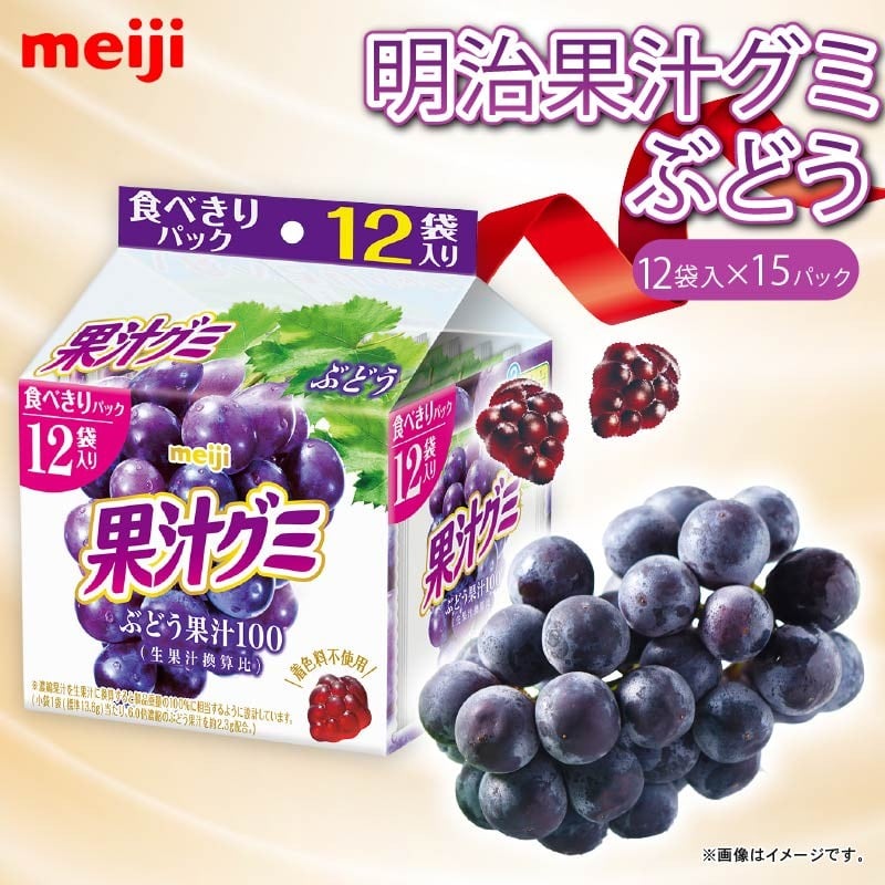 
            明治 果汁グミ スマートパック ぶどう 163ｇ × 15個 葡萄 ブドウ グミ お菓子 おやつ フルーツ 果物 果汁 詰め合わせ 詰合せ セット  まとめ買い 静岡県 藤枝市 
          