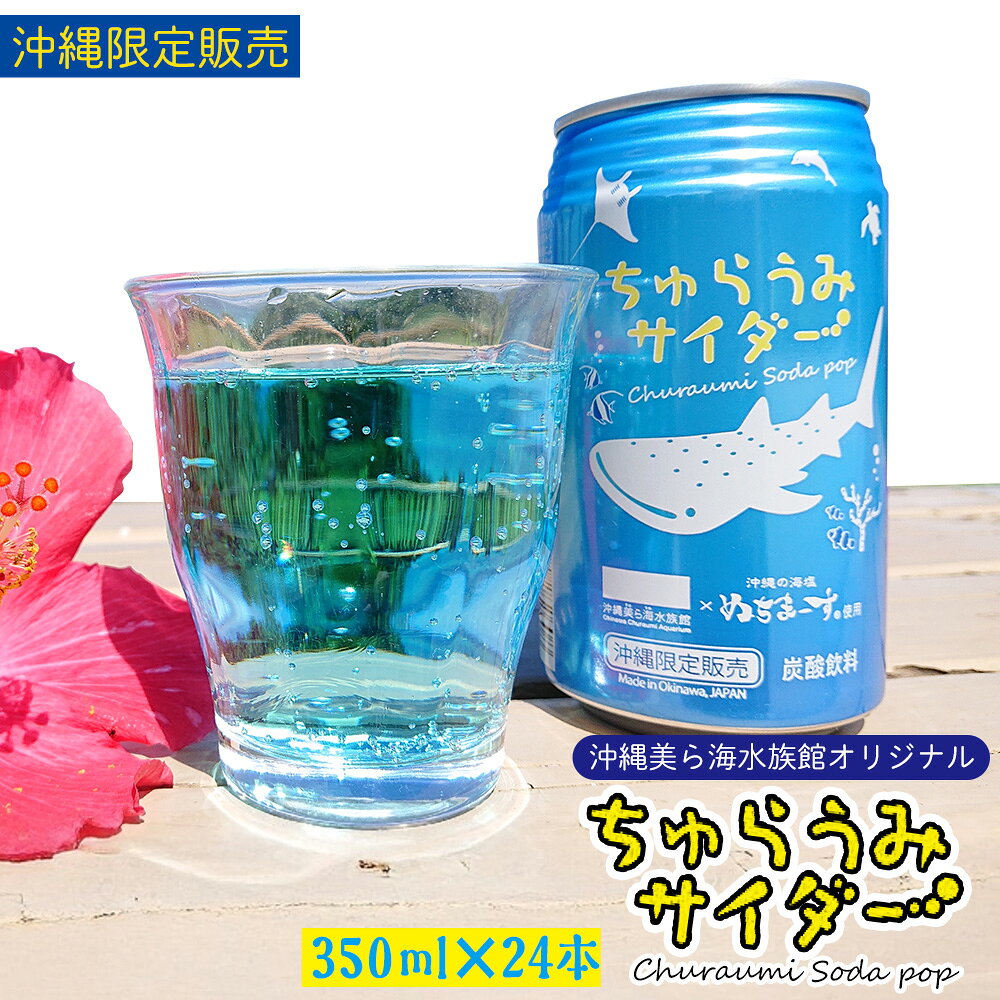 【ふるさと納税】沖縄美ら海水族館オリジナル「ちゅらうみサイダー」350ml×24本