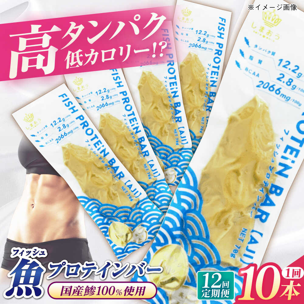 【ふるさと納税】【全12回定期便】フィッシュプロテインバー（10本）五島市/しまおう プロテインバー プロテイン 筋トレ 魚[PAY066]