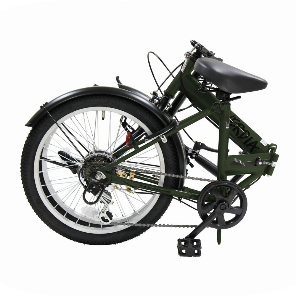 折りたたみ自転車 20インチ【グリーン】6段変速 ワイドタイヤ ヴェルディア　武田産業│街乗り 通勤 通学 安定走行 フォールディングバイク 人気返礼品 三重県 四日市市 ふるさと納税_イメージ3