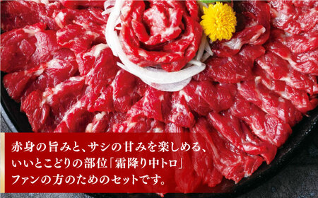 【熊本肥育】熊本ならでは！霜降り馬刺しをたっぷり楽しむセット 計500g 【株式会社 利他フーズ】[ZBK034]
