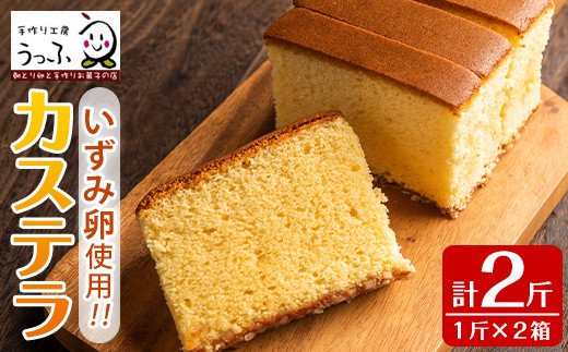 i462 いずみ卵カステラ(計2斤)甘みの強い新鮮ないずみ卵をたっぷり使い上品な味に仕上げました♪【浦本養鶏】