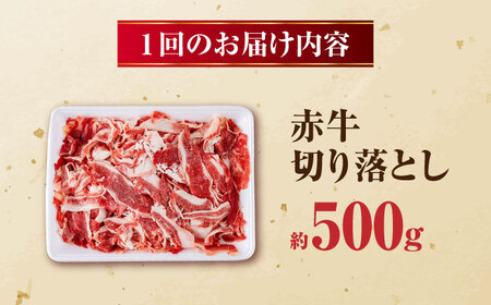 【全12回定期便】 赤牛 切り落とし 500g / お肉 牛肉 あか牛 和牛 熊本県産 冷凍【五右衛門フーズ熊本店】[AYBV016]