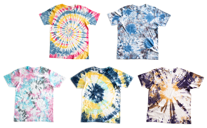 タイダイ染めオリジナルTシャツ作成キット　XSサイズ Aセット【イエロー×チェリーピンク×ブリリアントブルー】【自分探求、おひとり様キット】