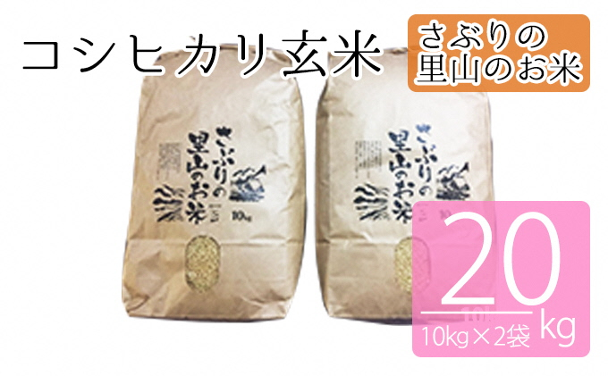 
さぶりの里山のお米　コシヒカリ玄米　10kg×2袋（20kg）
