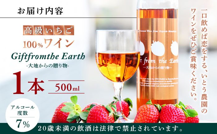 【数量限定】高級 いちご 100％ワイン Giftfromthe Earth -大地からの贈り物- オーガニック【伊藤農園】 お酒 ワイン オーガニックワイン 酒  [ZBB004]